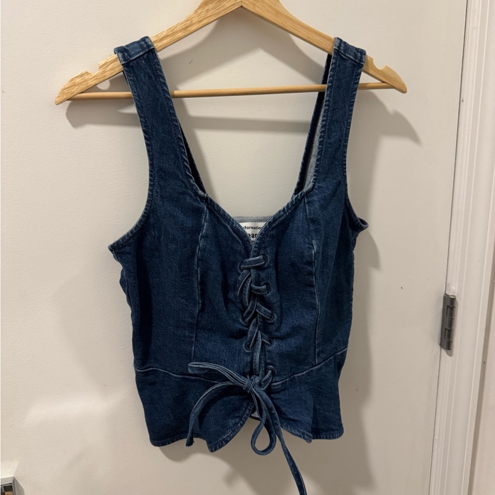 Reformation Fina denim top - size 6 - Picture 6 of 7